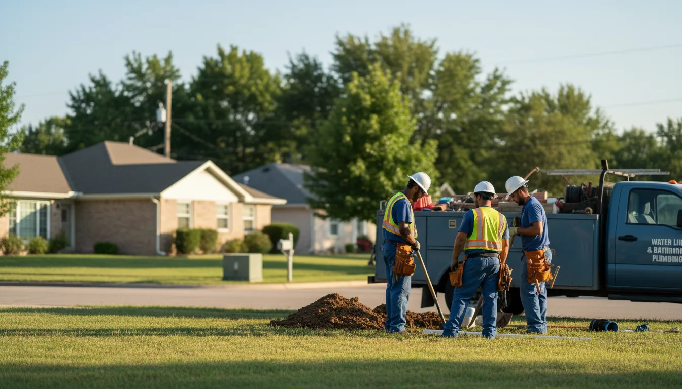 Residential water line and bathroom plumbing service in Westphalia, IN